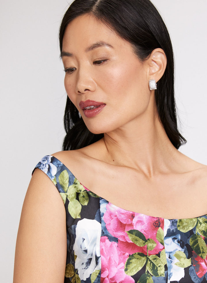 LAURA Floral Placement Print Dress