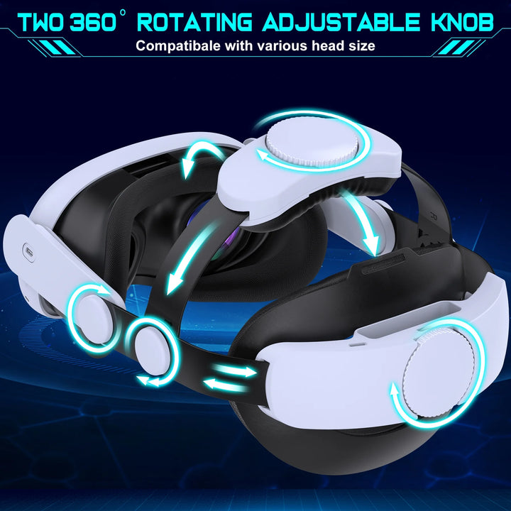 Beboncool Adjustable Head Strap for Meta 2/3 Gaming Console for VR Headset Accessories, White