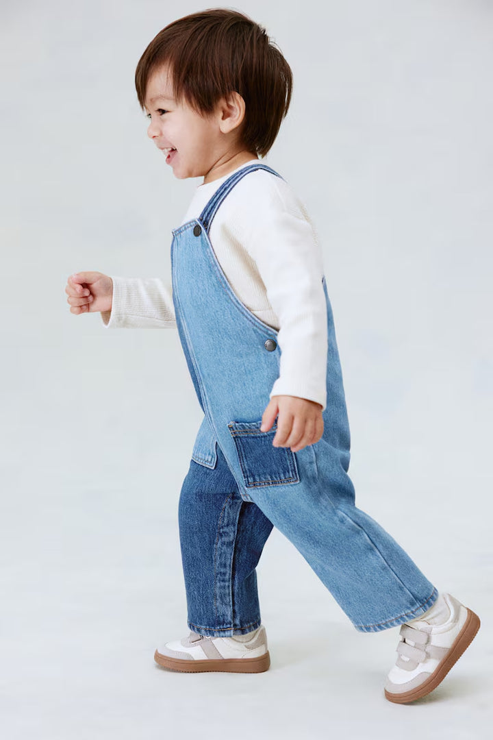 H&M Patched Denim Overalls