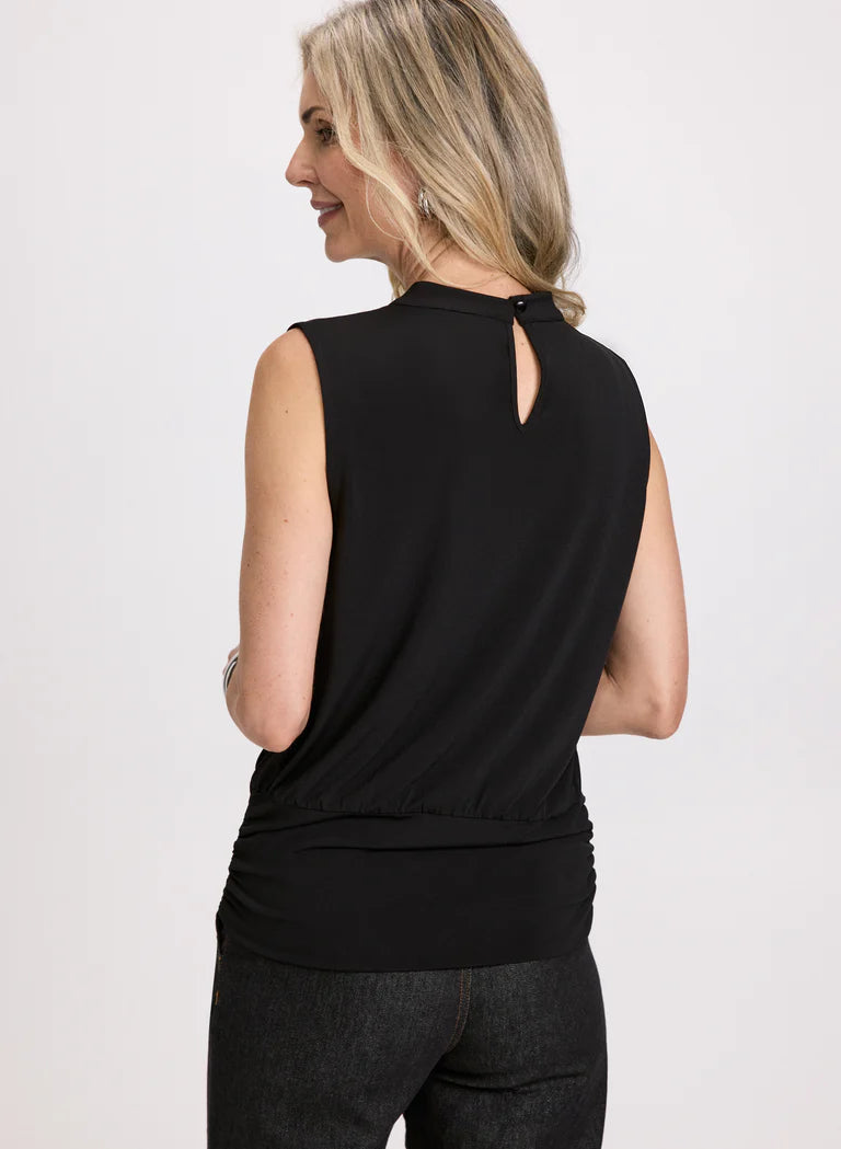 LAURA Keyhole Detail Pearl Trim Top