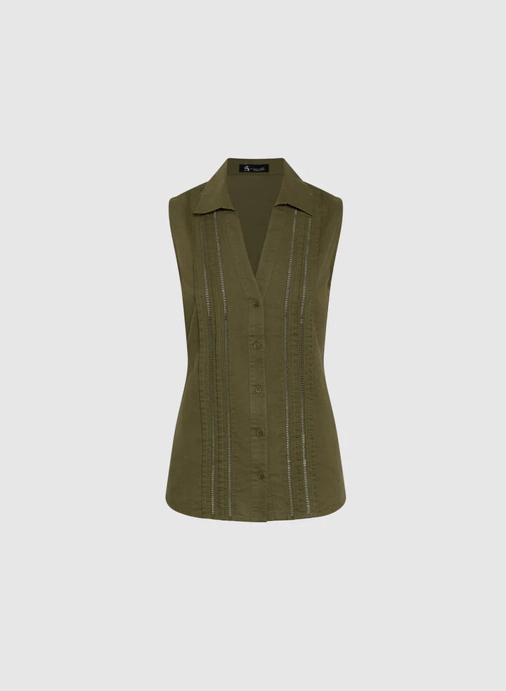 LAURA Sleeveless Linen Blouse