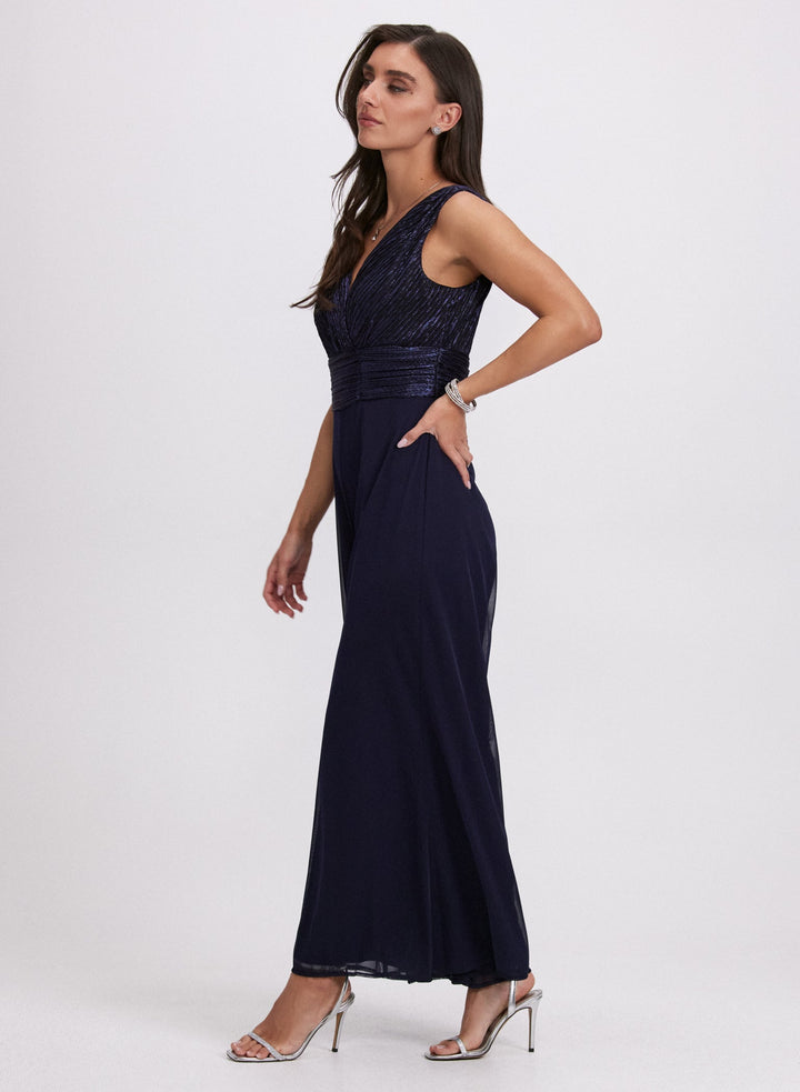 LAURA Metallic Pleated Jumpsuit