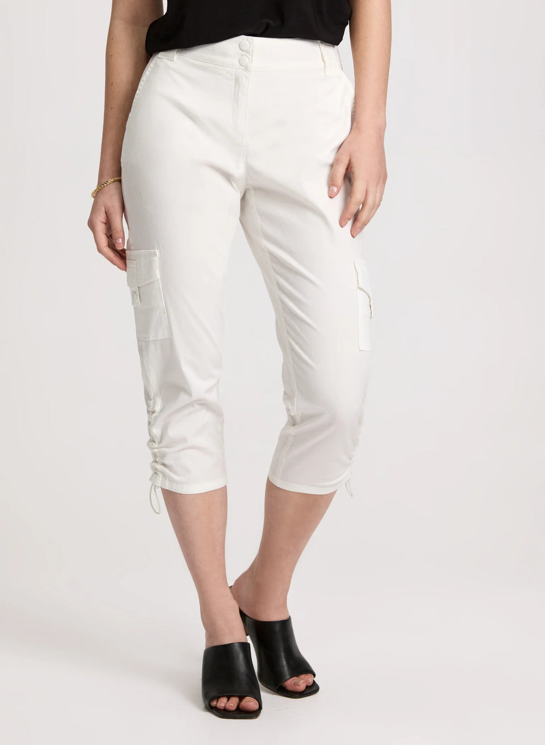 LAURA Cropped Drawstring Hem Cargo Pants