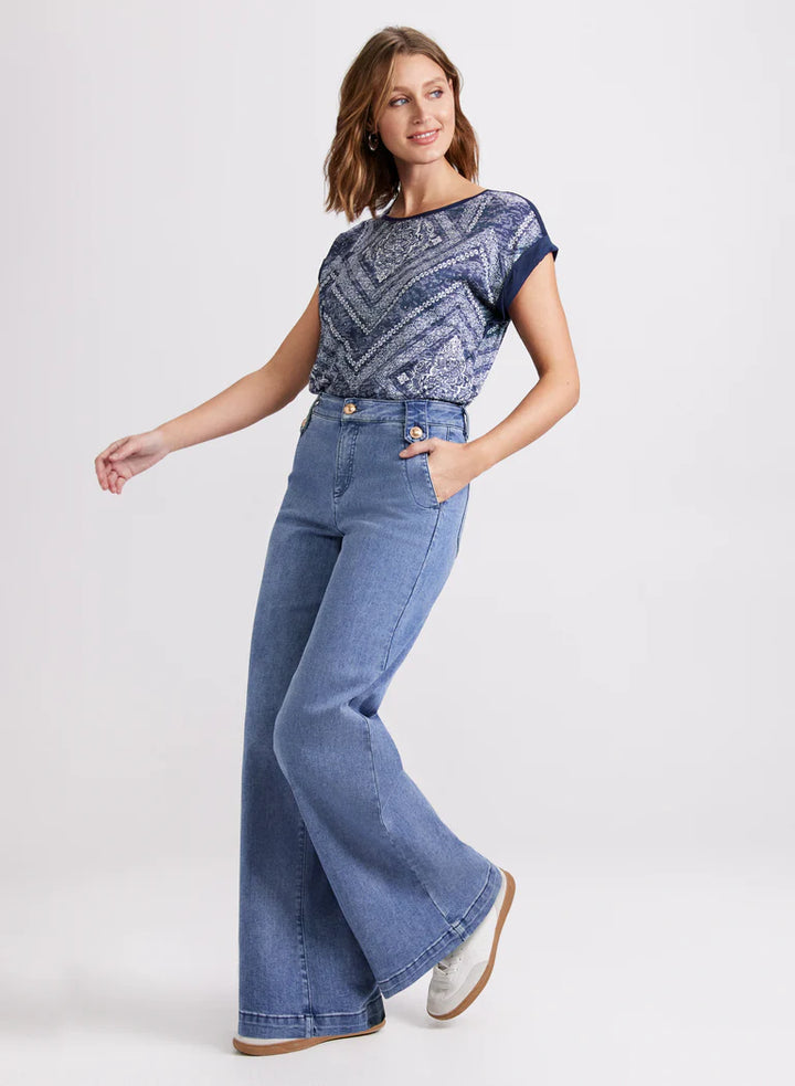 LAURA Paisley & Geometric Print T-Shirt