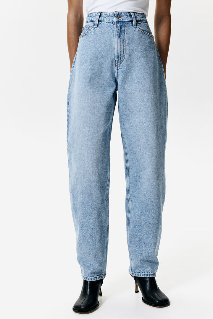 H&M High Rise Barrel Leg Jeans
