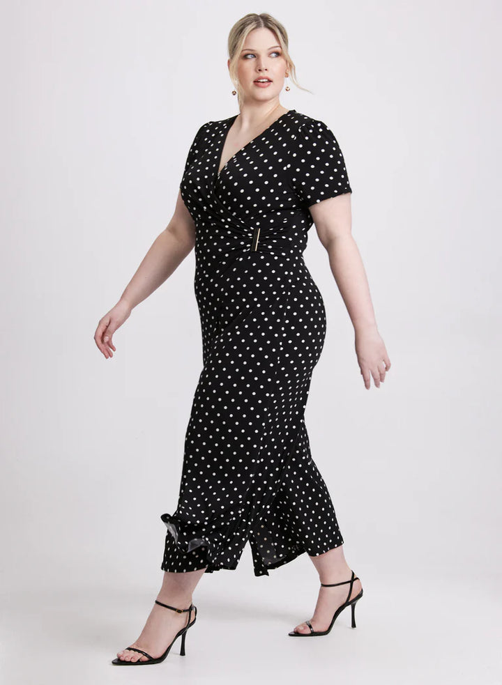 LAURA Joseph Ribkoff - Wrap-Over Polka Dot Jumpsuit