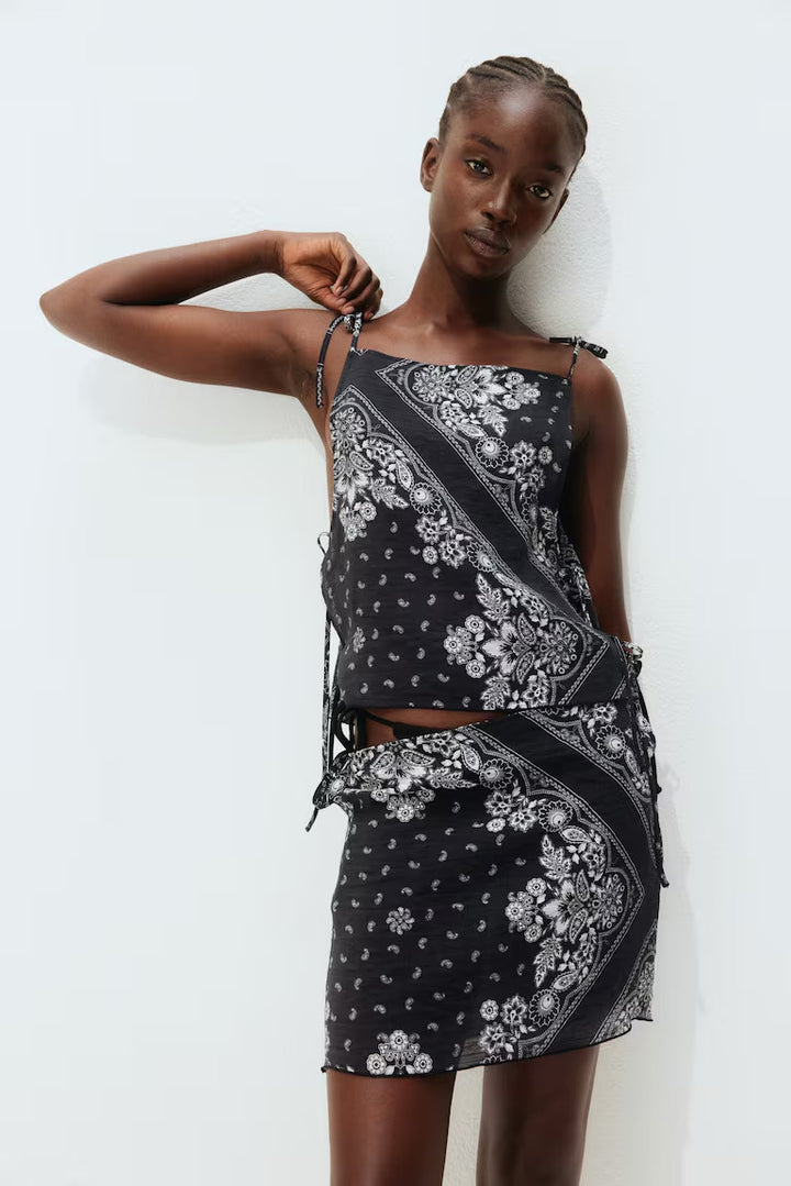 H&M TIE-DETAIL BEACH SKIRT