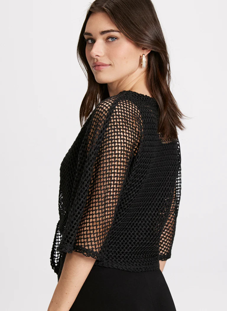 LAURA Tie-Front Crochet Top