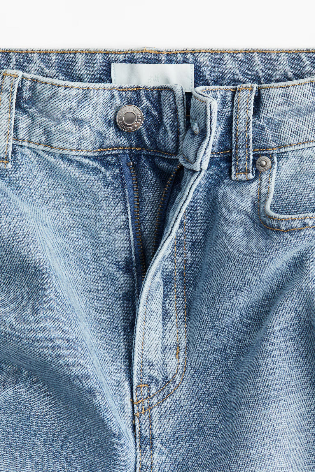 H&M Straight-Cut Foldover-Cuff Jeans