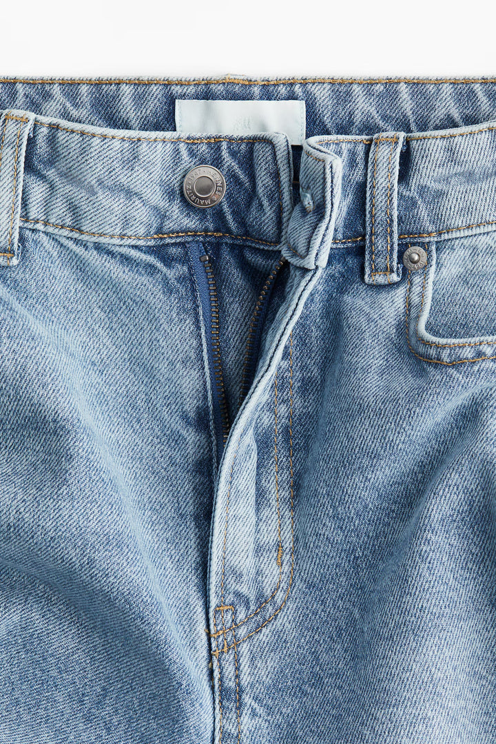 H&M Straight-Cut Foldover-Cuff Jeans