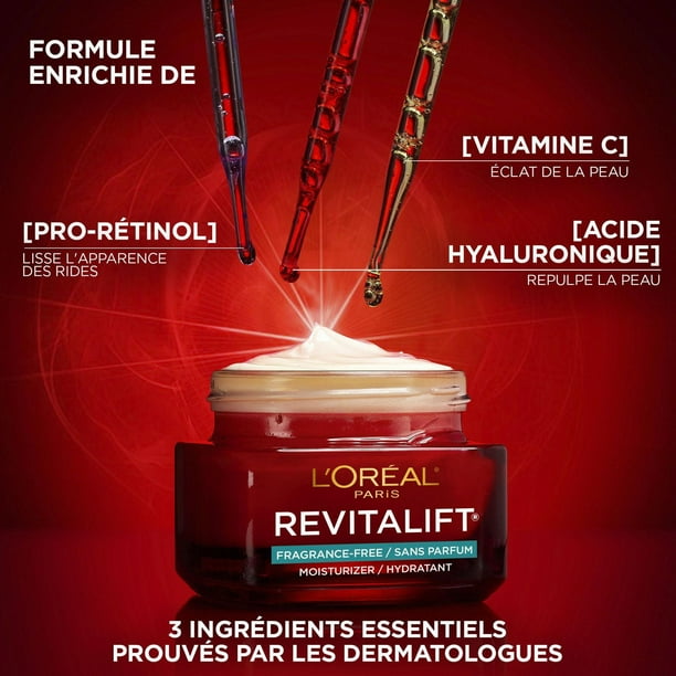 L'Oréal Paris Triple Power LZR Fragrance Free Day Cream, Pro Retinol, Anti-Aging Cream, 50 mL