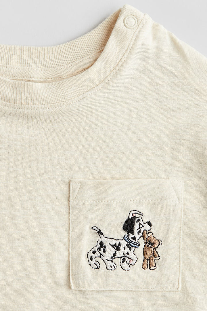 H&M Cotton T-Shirt with Patch Pocket