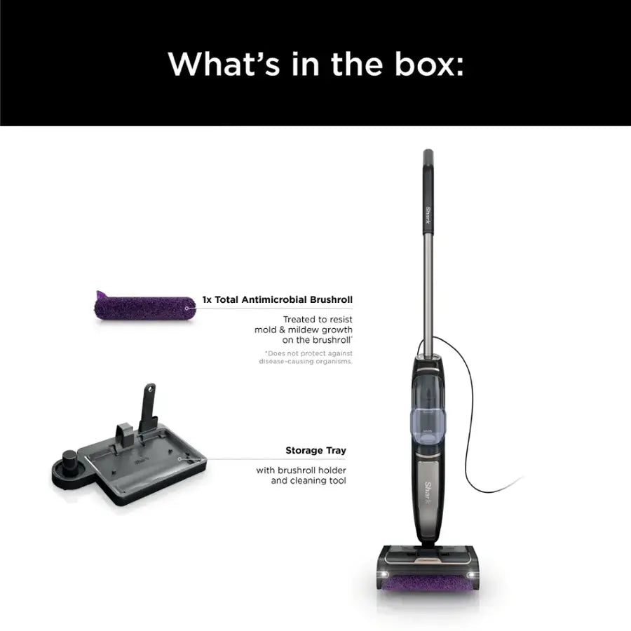 Shark - Pickup 3-in-1 Steam Mop, Pick-Up, Sanitize* - Black/Stone Metallic
