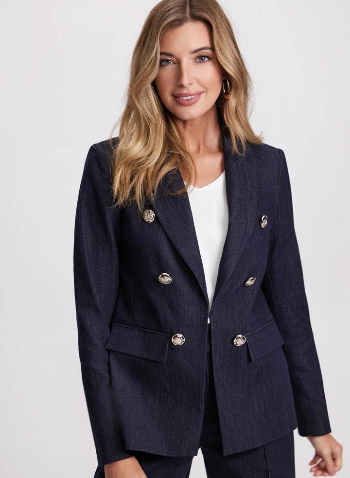 LAURA Metallic Button Denim Jacket