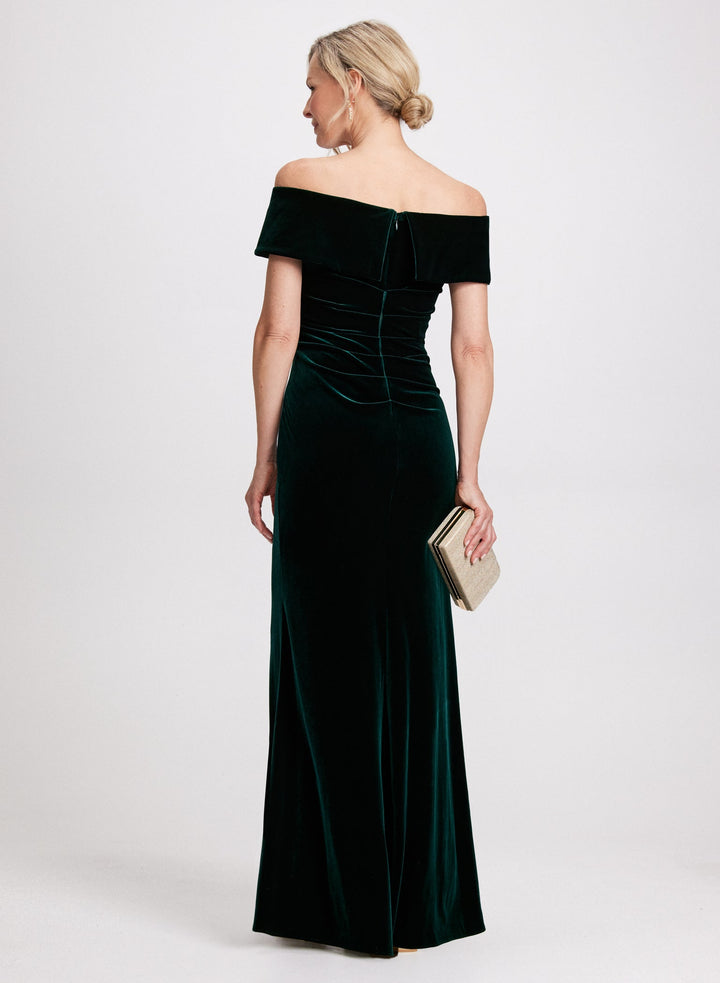LAURA Off-The-Shoulder Velvet Dress