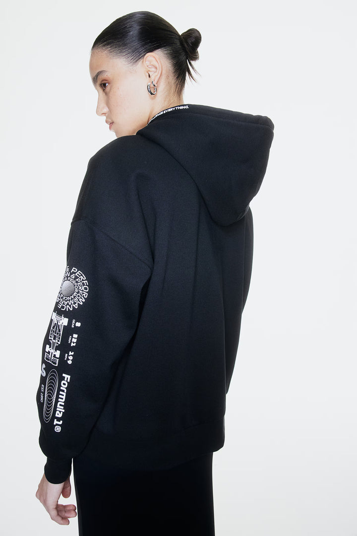 H&M Oversized Hooded Jacket with Motif