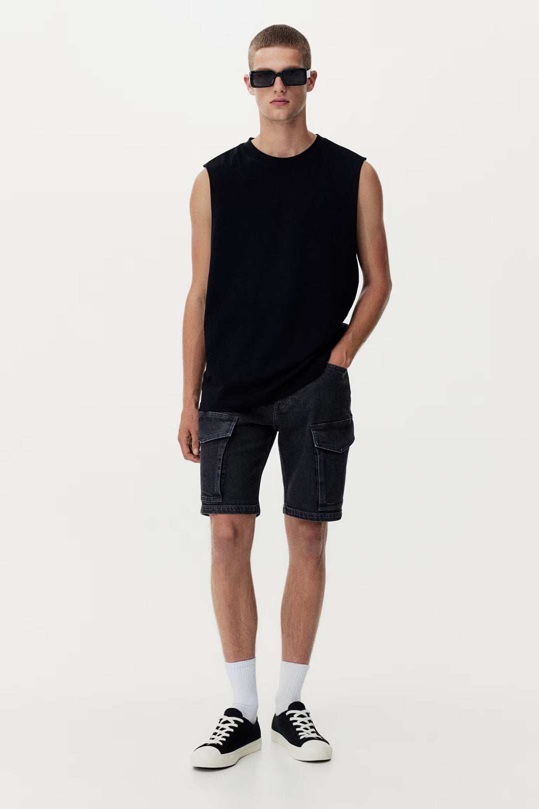 H&M Slim Denim Cargo Shorts