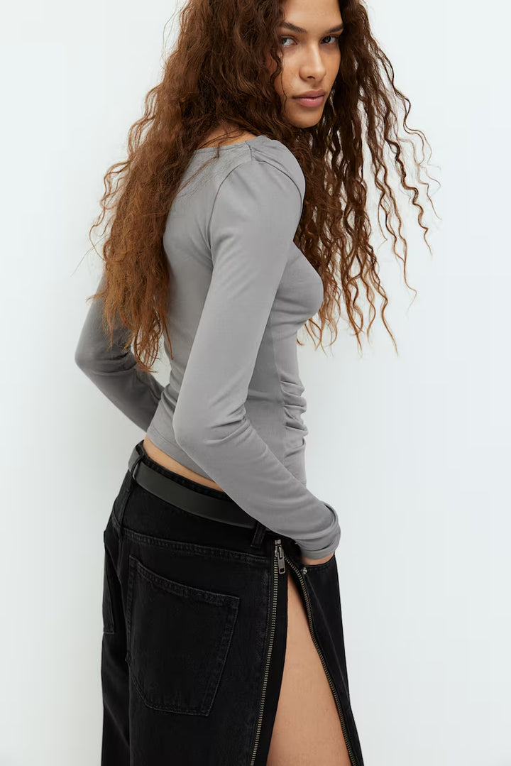H&M DRAPED JERSEY TOP