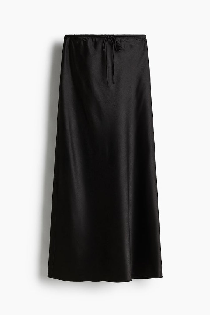 H&M Satin Skirt with Drawstring