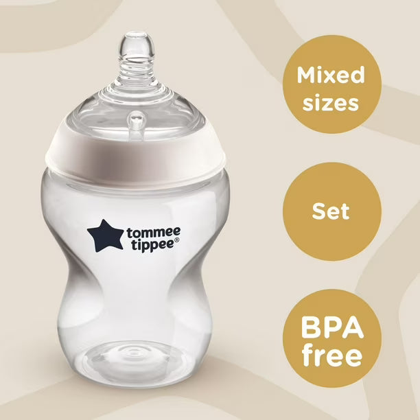 Tommee Tippee Closer to Nature Newborn Baby Bottle Set (Unisex), Award-winning nipple