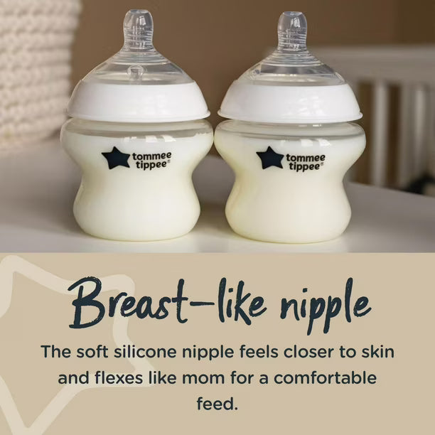 Tommee Tippee Closer to Nature Newborn Baby Bottle Set (Unisex), Award-winning nipple