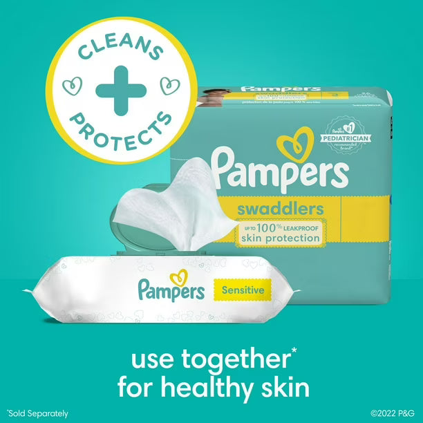 Pampers Baby Wipes Sensitive Perfume Free 6X Pop-Top Packs, 504CT