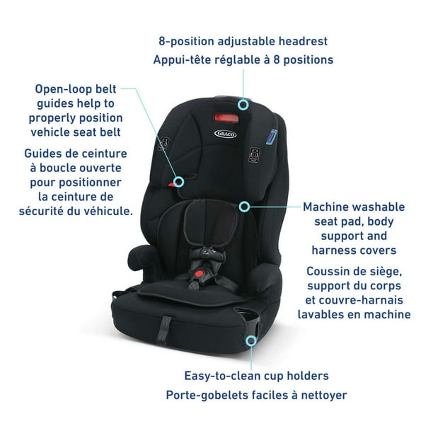 Graco Tranzitions 3-in-1 Harness Booster Seat | Toddler to Big Kid Car Seat from 10-45 kg (22-100 lb) | Harness/Highback/Backless Booster, Proof