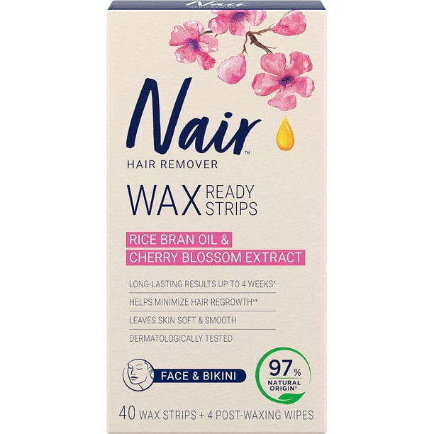 Nair Wax Ready Strips Face And Bikini Hair Remover, 40 Strips
