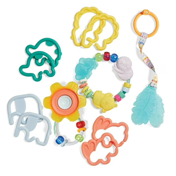 Infantino Teether & Rattles Baby Gift Set, 11 Pieces, 11 piece rattle, teether & link set