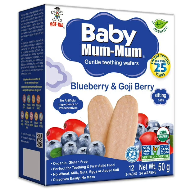 Baby Mum-Mum Organic Blueberry and Goji Rice Rusks, 24 Rusks, 50 g