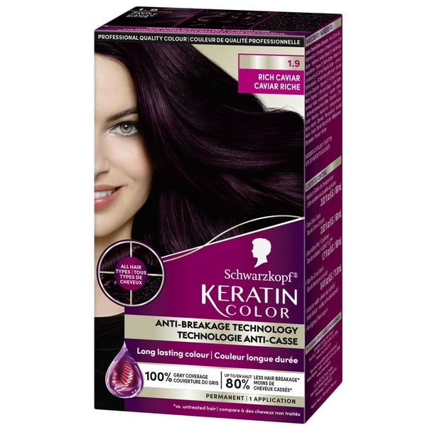 Schwarzkopf Keratin Color Permanent Hair Color Cream, 1 Pack/60 ml