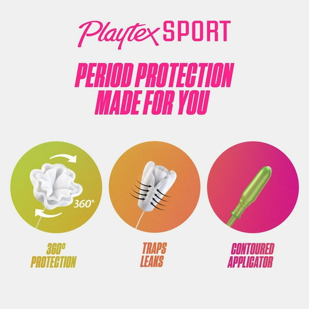 Playtex Sport Unscented Athletic Tampons Regular, 36 Tampons