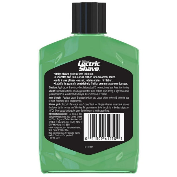 Williams Lectric Shave Regular with Green Tea Complex, Electric razor pre shave
