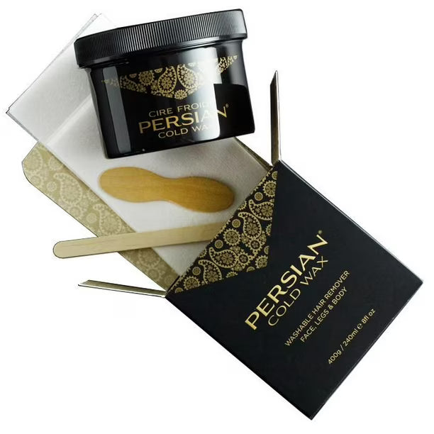 Persian Cold Wax Hair Remover, 240ml wax, 20 strips, spatulas