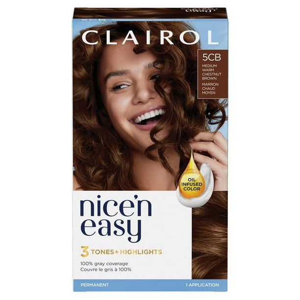 Nice'n Easy Clairol Nice'n Easy Permanent Hair Dye, 100% Gray Coverage