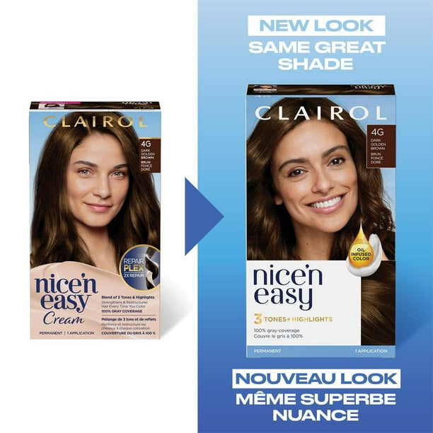 Nice'n Easy Clairol Nice'n Easy Permanent Hair Dye, 100% Gray Coverage
