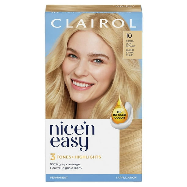 Nice'n Easy Clairol Nice'n Easy Permanent Hair Dye, 100% Gray Coverage