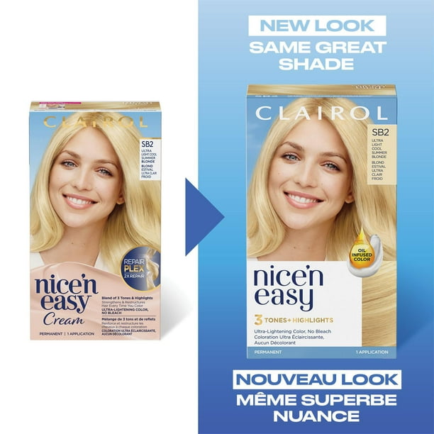 Nice'n Easy Clairol Nice'n Easy Permanent Hair Dye, 100% Gray Coverage