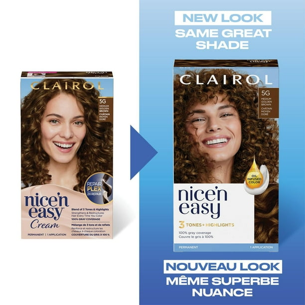 Nice'n Easy Clairol Nice'n Easy Permanent Hair Dye, 100% Gray Coverage