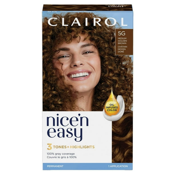 Nice'n Easy Clairol Nice'n Easy Permanent Hair Dye, 100% Gray Coverage