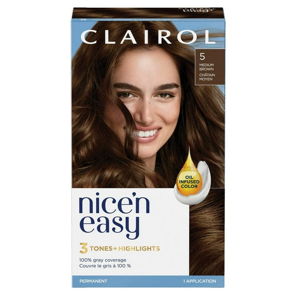 Nice'n Easy Clairol Nice'n Easy Permanent Hair Dye, 100% Gray Coverage