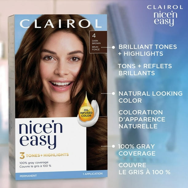 Nice'n Easy Clairol Nice'n Easy Permanent Hair Dye, 100% Gray Coverage