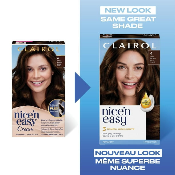Nice'n Easy Clairol Nice'n Easy Permanent Hair Dye, 100% Gray Coverage