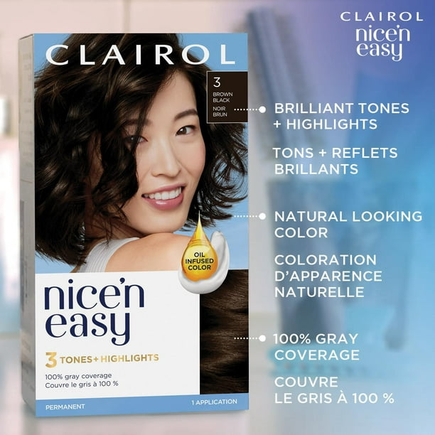 Nice'n Easy Clairol Nice'n Easy Permanent Hair Dye, 100% Gray Coverage