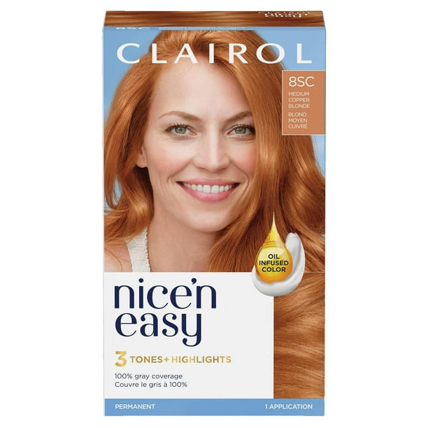 Nice'n Easy Clairol Nice'n Easy Permanent Hair Dye, 100% Gray Coverage