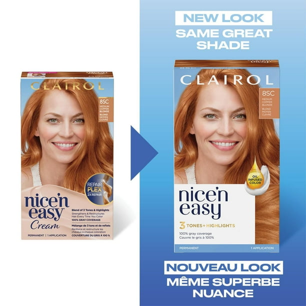 Nice'n Easy Clairol Nice'n Easy Permanent Hair Dye, 100% Gray Coverage