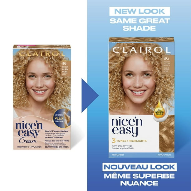 Nice'n Easy  Clairol Nice'n Easy Permanent Hair Dye, 100% Gray Coverage