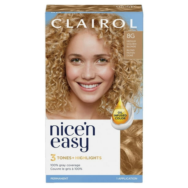 Nice'n Easy  Clairol Nice'n Easy Permanent Hair Dye, 100% Gray Coverage