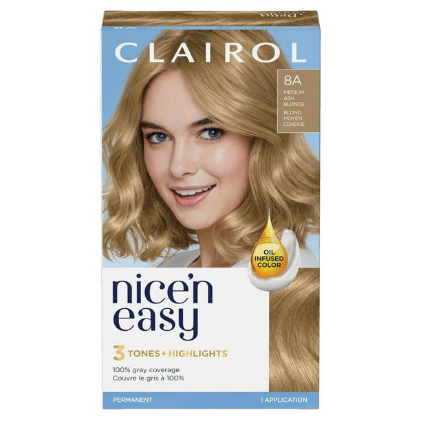 Nice'n Easy Clairol Nice'n Easy Permanent Hair Dye, 100% Gray Coverage