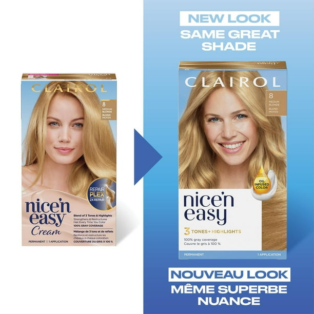 Nice'n Easy  Clairol Nice'n Easy Permanent Hair Dye, 100% Gray Coverage